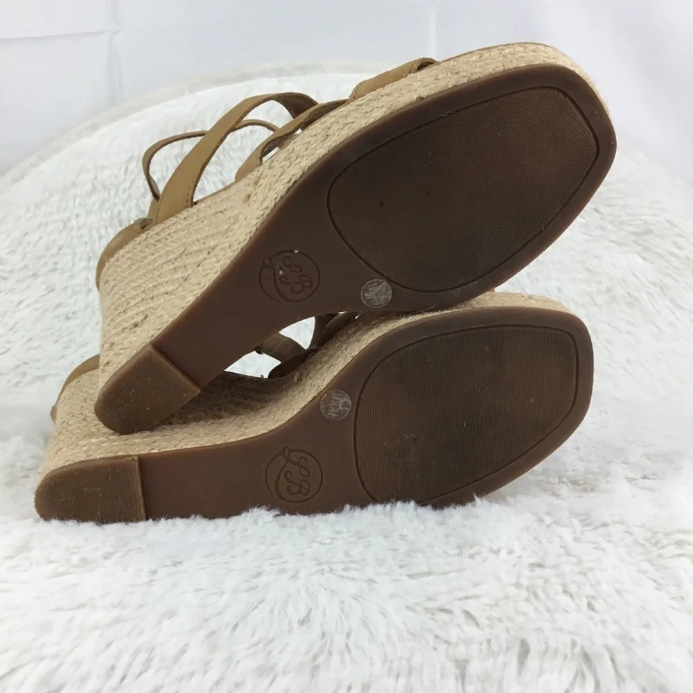 LUCKY Brand Size 10 Leather Espadrille/Wedge EUC